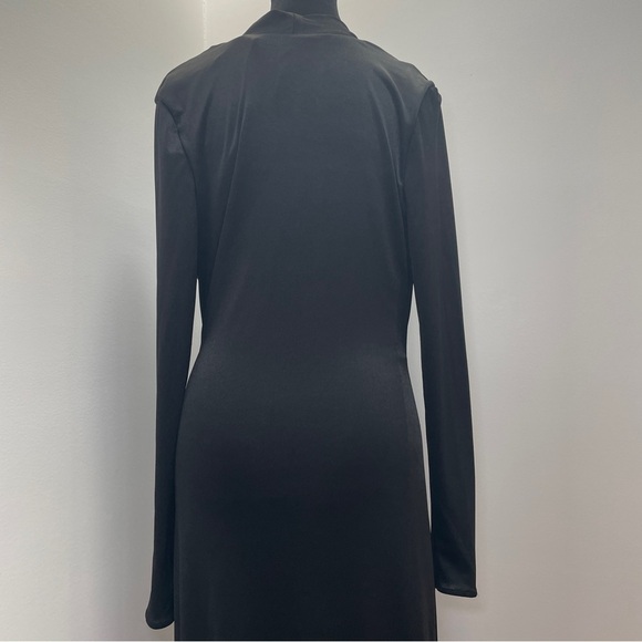 NEW! House of CB- SASKIA Black Draped Maxi Dress Size Large Plunge Neckline - Picture 12 of 15